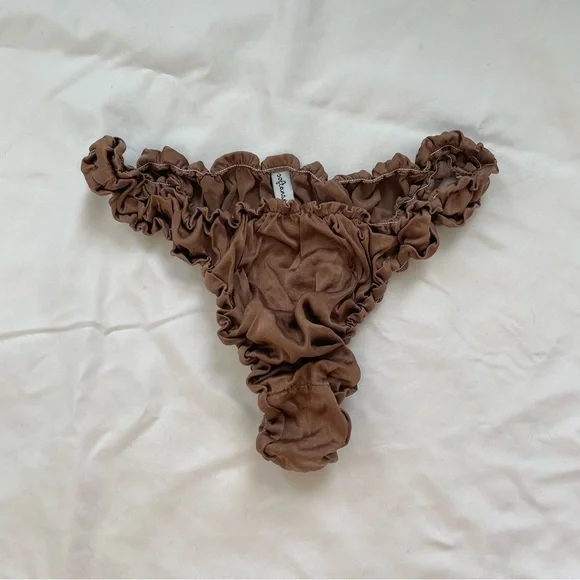 softandwet Silk Frilled Thong - Picture 1 of 5